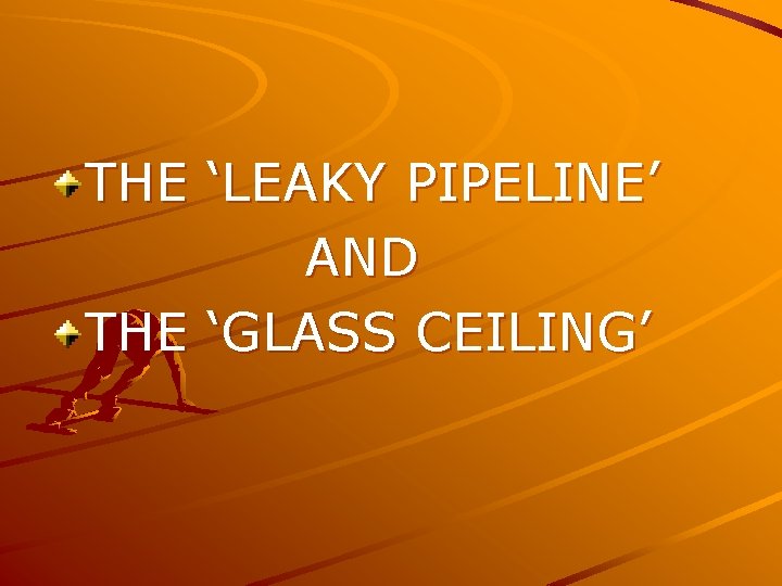 THE ‘LEAKY PIPELINE’ AND THE ‘GLASS CEILING’ 