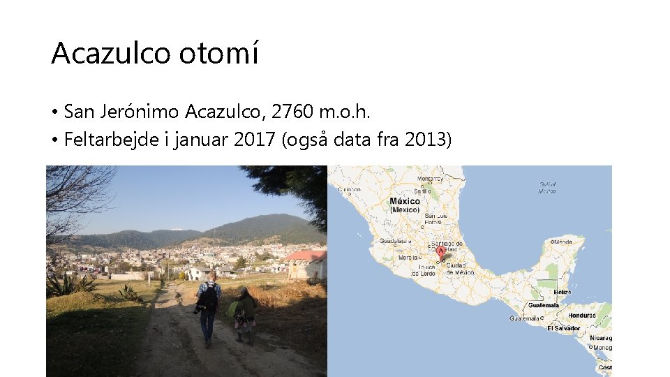 Acazulco otomí • San Jerónimo Acazulco, 2760 m. o. h. • Feltarbejde i januar