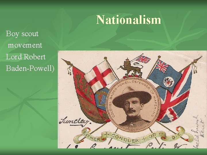 Nationalism Boy scout movement Lord Robert Baden-Powell) 