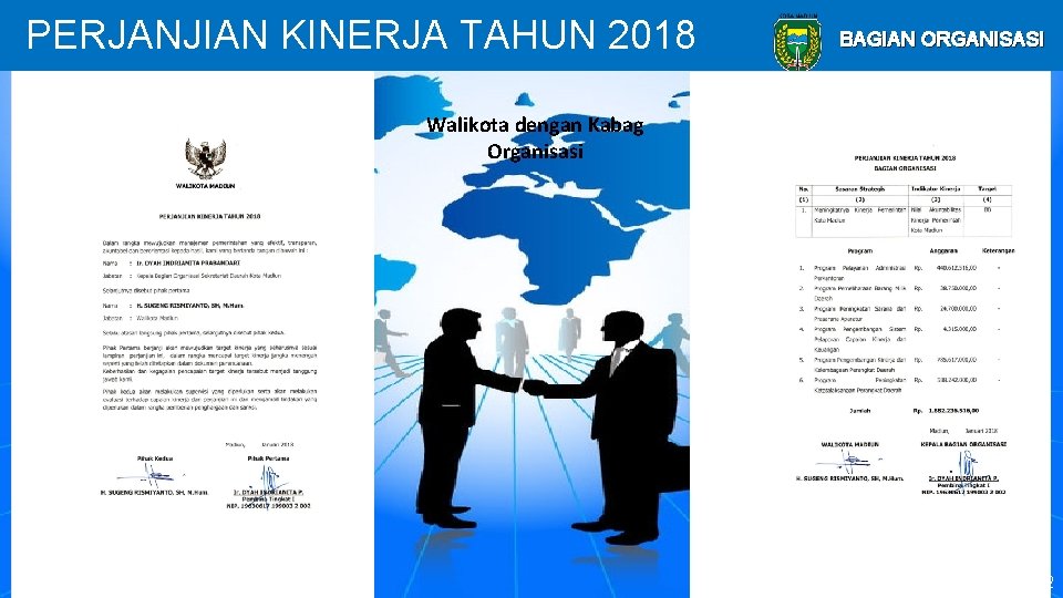 PERJANJIAN KINERJA TAHUN 2018 BAGIAN ORGANISASI Walikota dengan Kabag Organisasi 12 