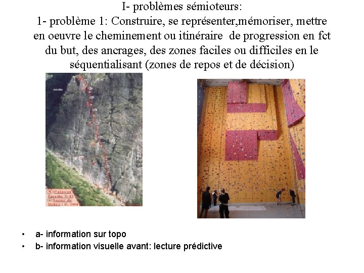 I- problèmes sémioteurs: 1 - problème 1: Construire, se représenter, mémoriser, mettre en oeuvre