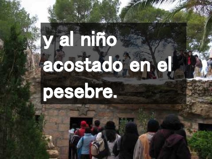 y al niño acostado en el pesebre. 