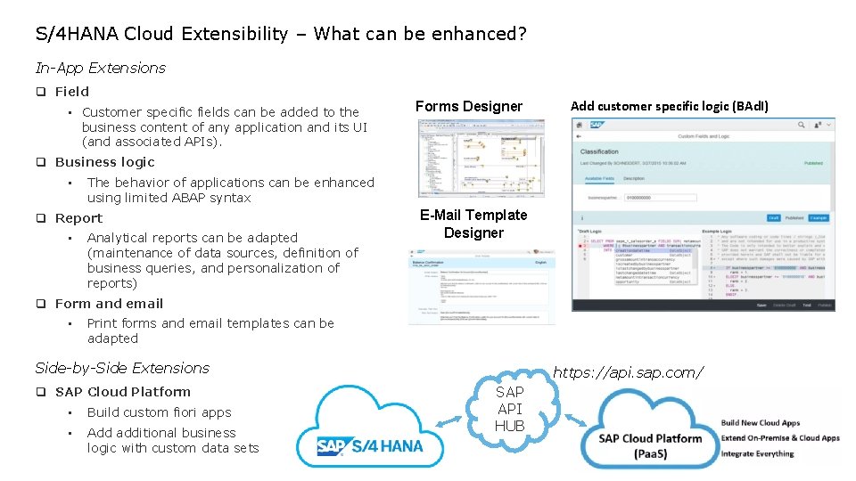 S/4 HANA Cloud Extensibility – What can be enhanced? In-App Extensions q Field •