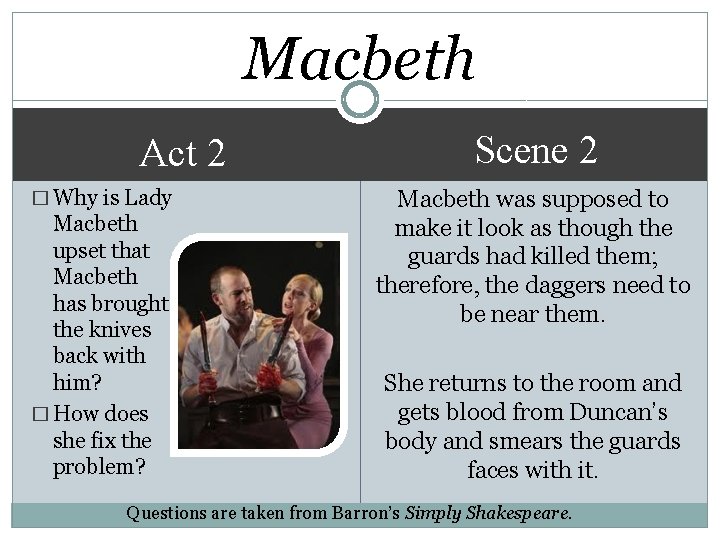 Macbeth Act 2 � Why is Lady Macbeth upset that Macbeth has brought the
