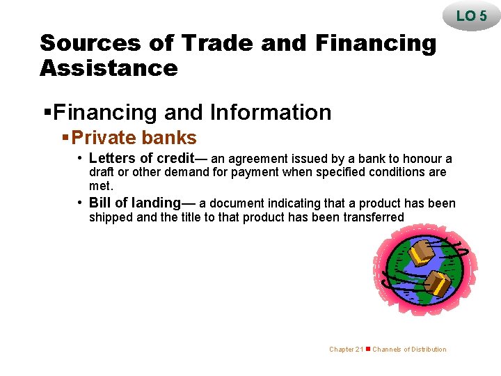 LO 5 Sources of Trade and Financing Assistance §Financing and Information § Private banks