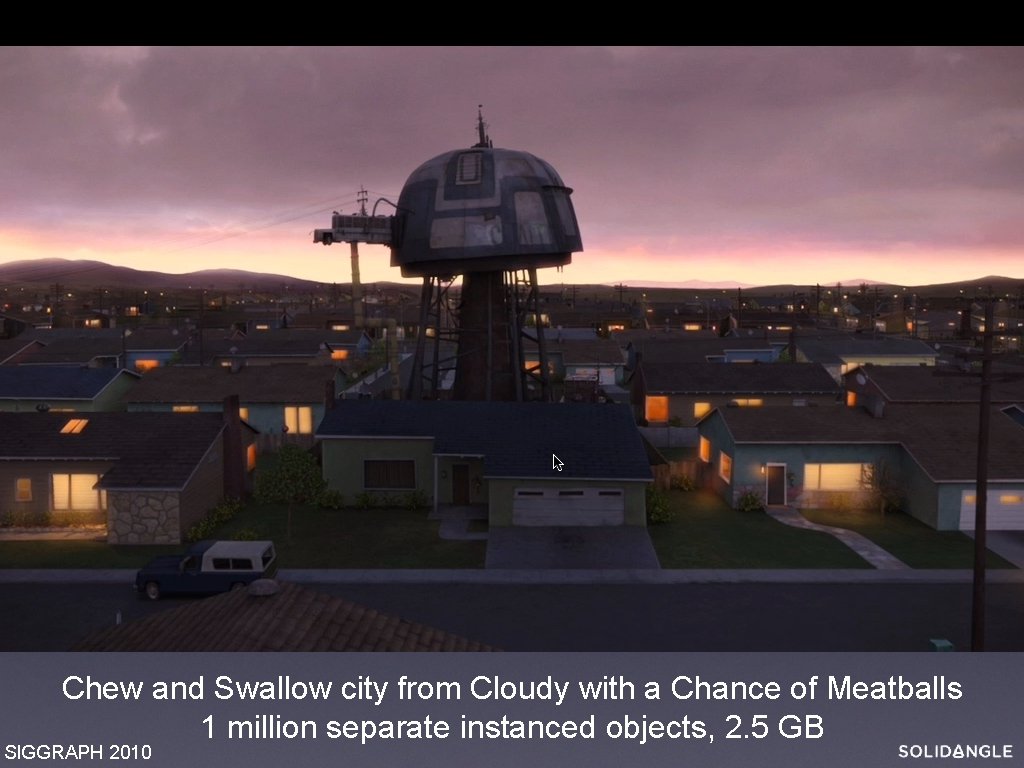 Geometry instancing Chew and Swallow city from Cloudy with a Chance of Meatballs 1