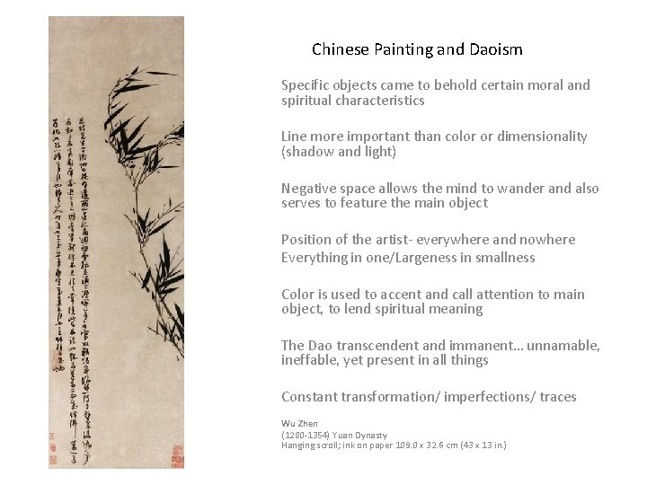 Chinese Painting and Daoism Specific objects came to behold certain moral and spiritual characteristics