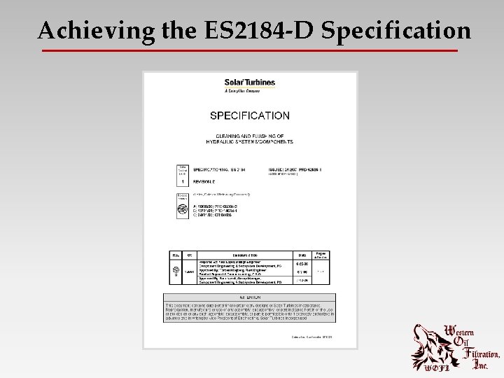 Achieving the ES 2184 -D Specification 