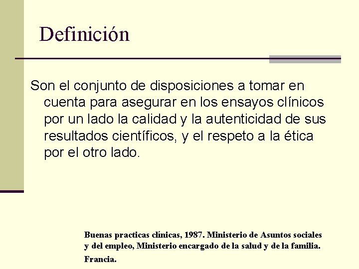 Definición Son el conjunto de disposiciones a tomar en cuenta para asegurar en los