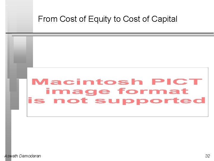 From Cost of Equity to Cost of Capital Aswath Damodaran 32 