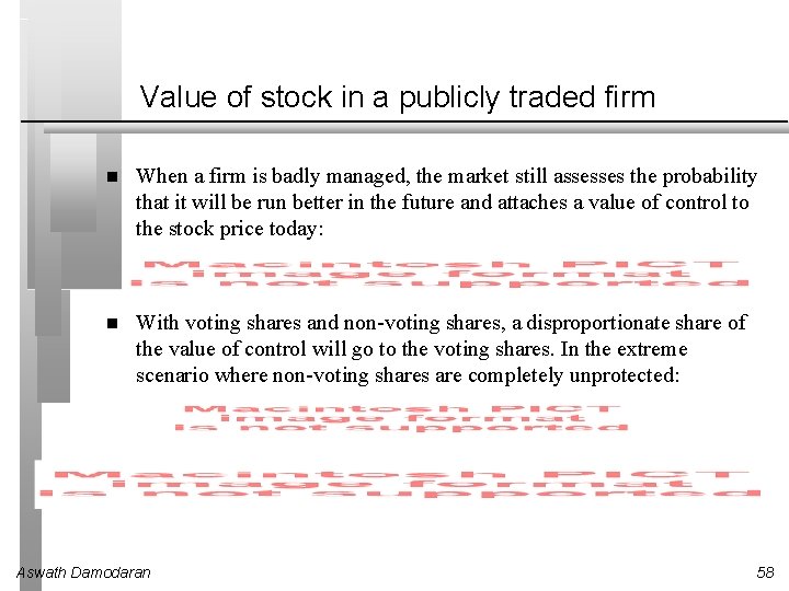 Value of stock in a publicly traded firm When a firm is badly managed,