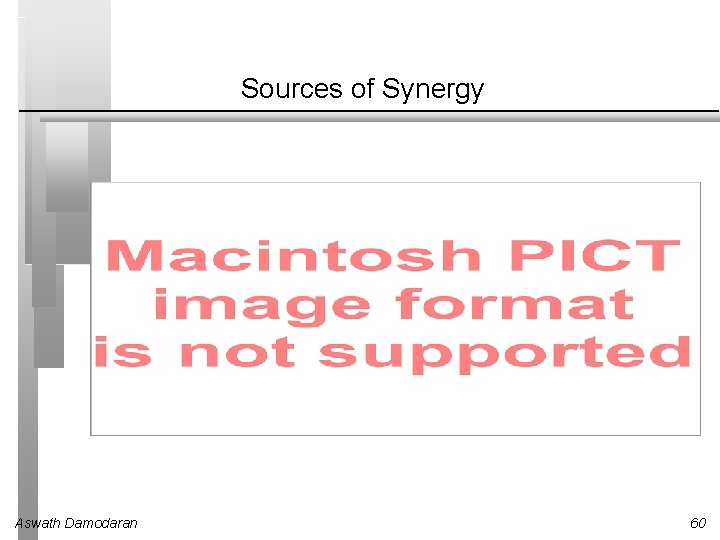 Sources of Synergy Aswath Damodaran 60 