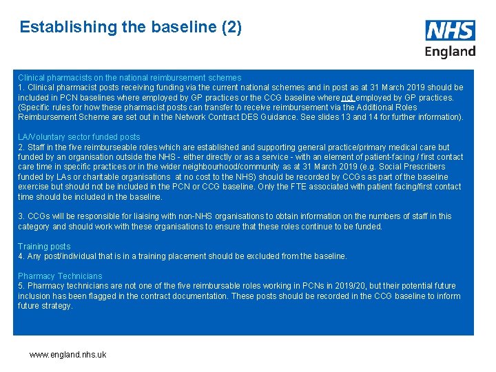 Establishing the baseline (2) Clinical pharmacists on the national reimbursement schemes 1. Clinical pharmacist