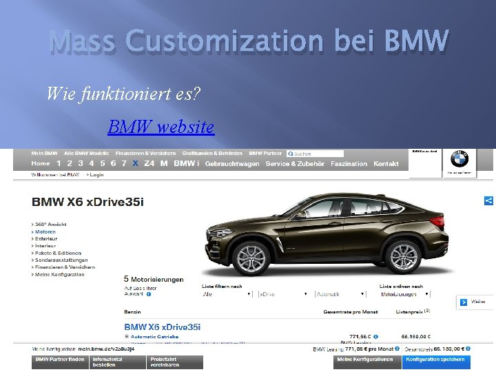 Mass Customization bei BMW Wie funktioniert es? BMW website 