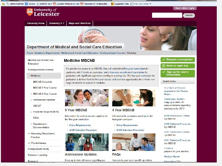 Leicester Medical School Dr Margaret BarnesDavies Getting into