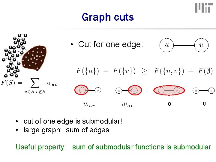 Graph cuts • Cut for one edge: 0 0 • cut of one edge