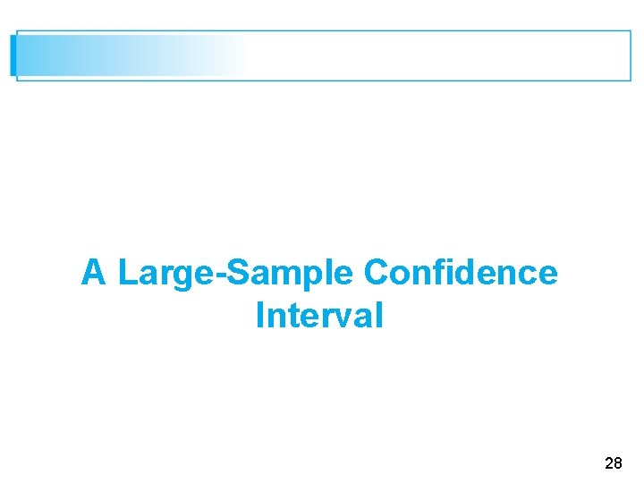 A Large-Sample Confidence Interval 28 