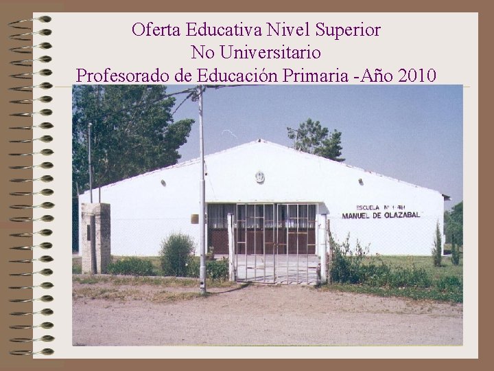 Oferta Educativa Nivel Superior No Universitario Profesorado de Educación Primaria -Año 2010 