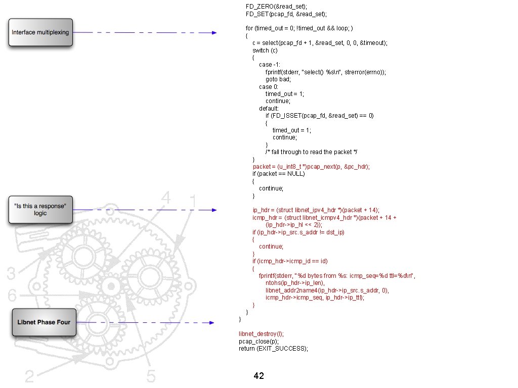 FD_ZERO(&read_set); FD_SET(pcap_fd, &read_set); for (timed_out = 0; !timed_out && loop; ) { c =