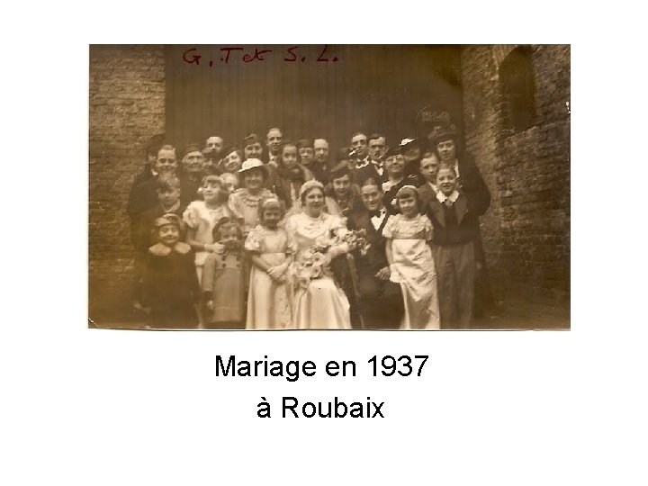 Mariage en 1937 à Roubaix 