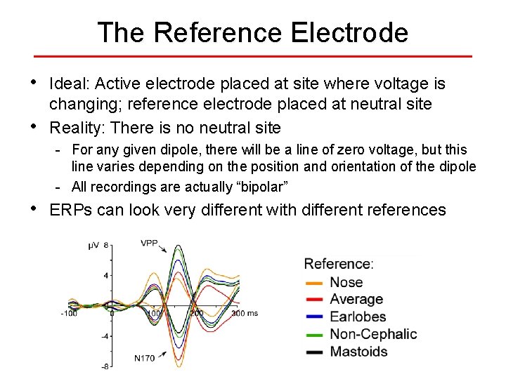 The Reference Electrode • • Ideal: Active electrode placed at site where voltage is