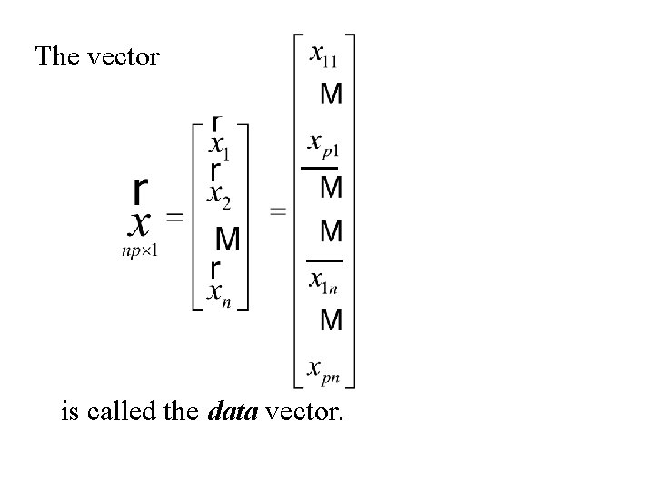 The vector is called the data vector. 