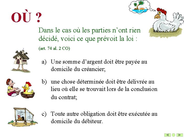 OÙ ? Dans le cas où les parties n’ont rien décidé, voici ce que