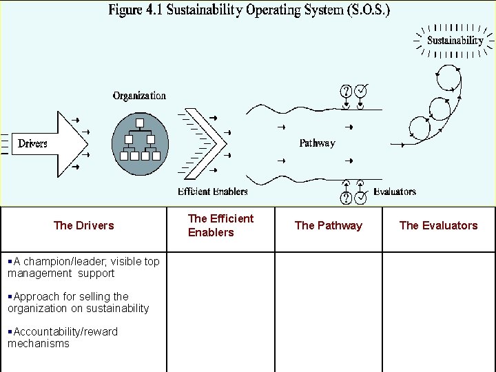 The Drivers The Efficient Enablers The Pathway The Evaluators §A champion/leader; visible top management