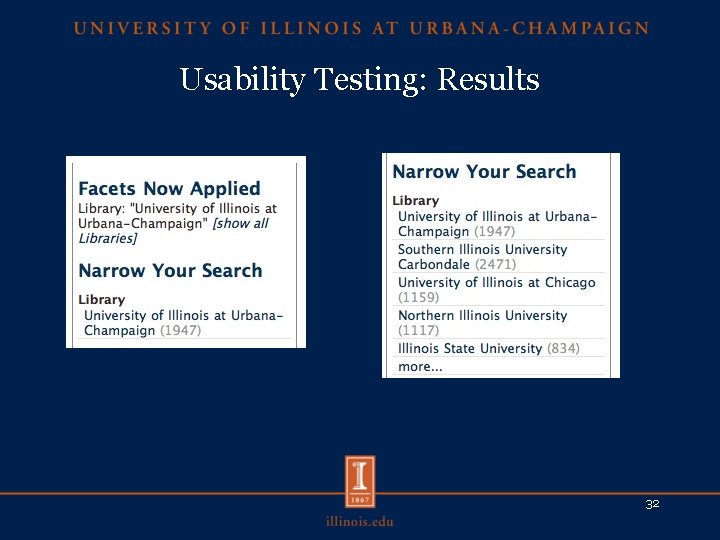 Usability Testing: Results 32 