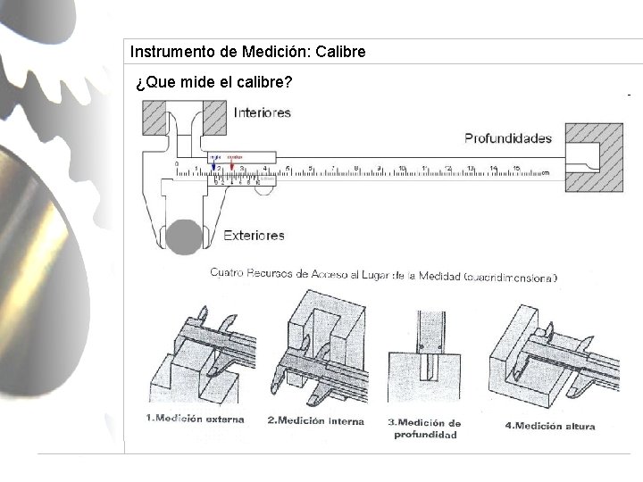 Instrumento de Medición: Calibre ¿Que mide el calibre? 
