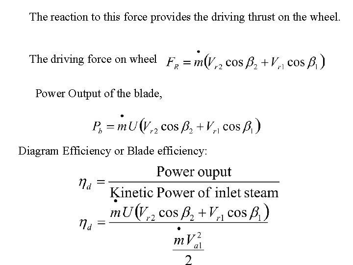 The reaction to this force provides the driving thrust on the wheel. The driving