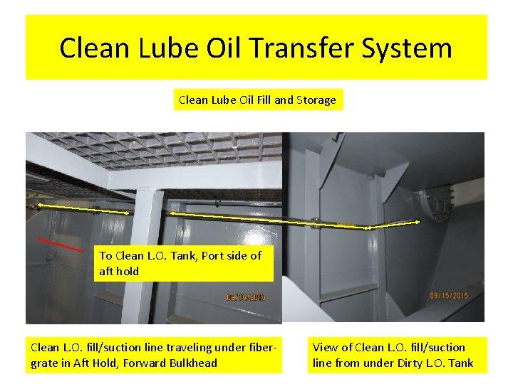 Clean Lube Oil Transfer System Clean Lube Oil Fill and Storage To Clean L.