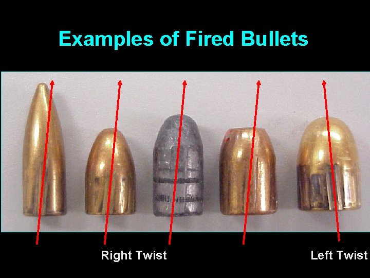 Examples of Fired Bullets Right Twist Left Twist 