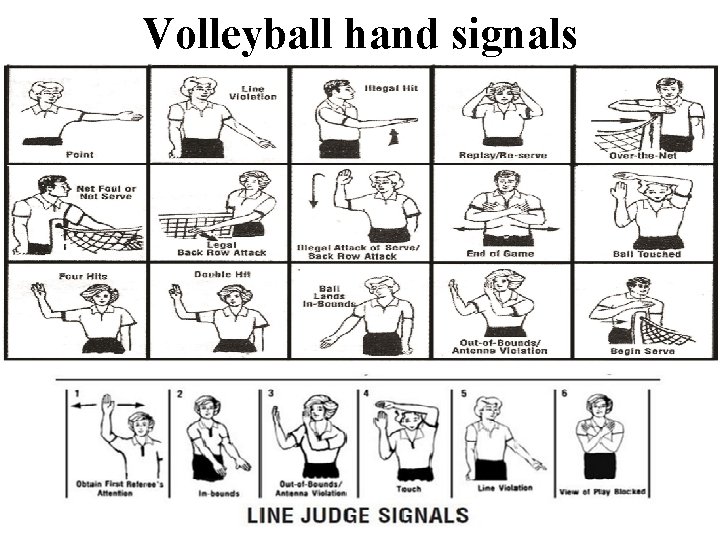 Volleyball hand signals 