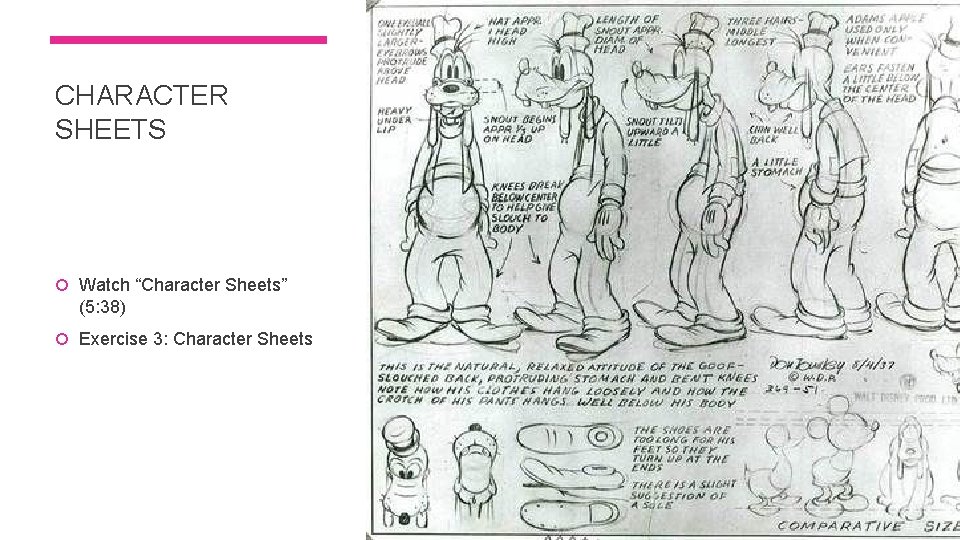 CHARACTER SHEETS Watch “Character Sheets” (5: 38) Exercise 3: Character Sheets 