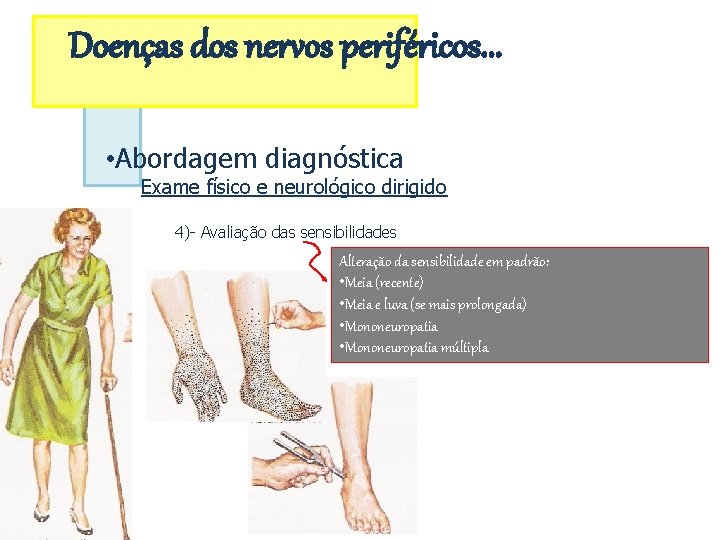Doenças dos nervos periféricos. . . • Abordagem diagnóstica Exame físico e neurológico dirigido