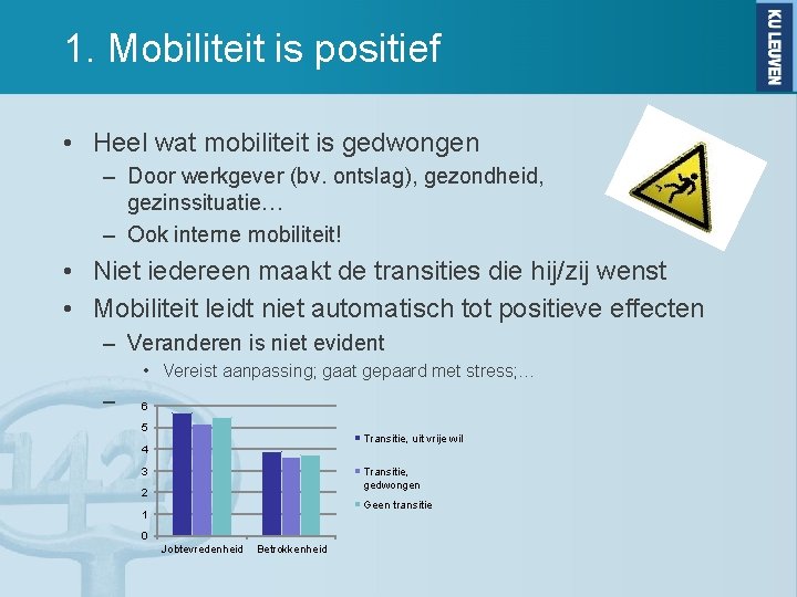 1. Mobiliteit is positief • Heel wat mobiliteit is gedwongen – Door werkgever (bv.