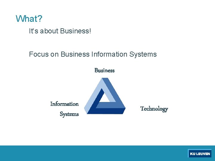 What? It’s about Business! Focus on Business Information Systems Technology 