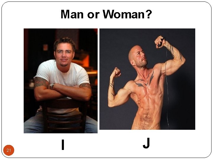 Man or Woman? 21 I J 