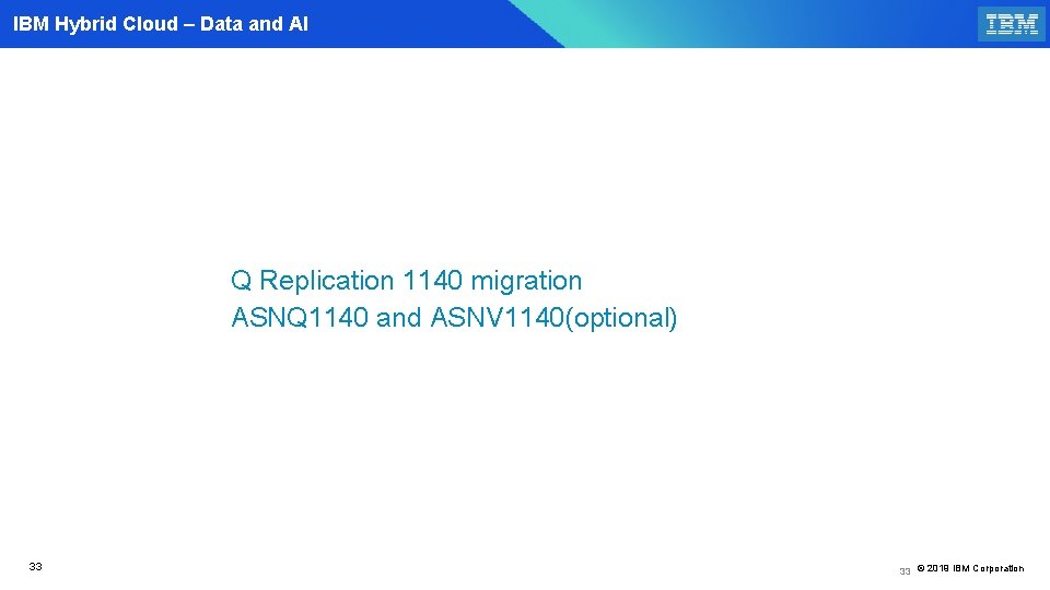 IBM Hybrid Cloud – Data and AI Q Replication 1140 migration ASNQ 1140 and