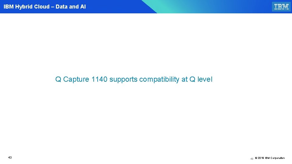IBM Hybrid Cloud – Data and AI Q Capture 1140 supports compatibility at Q
