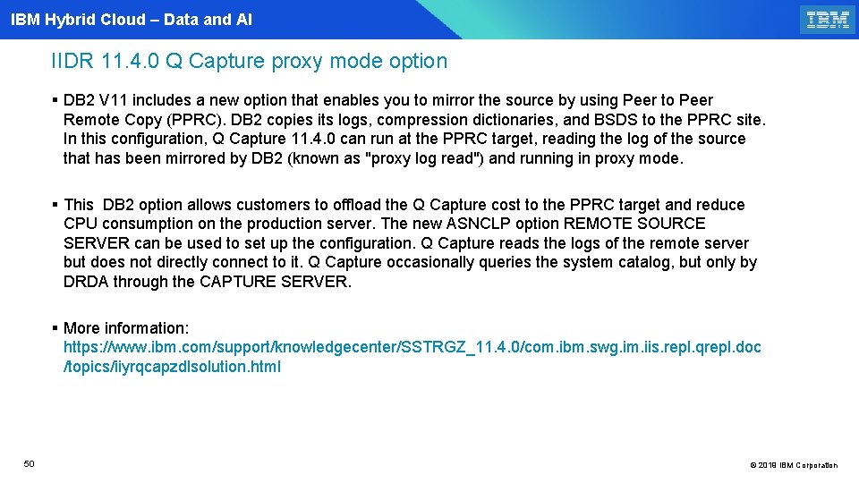 IBM Hybrid Cloud – Data and AI IIDR 11. 4. 0 Q Capture proxy