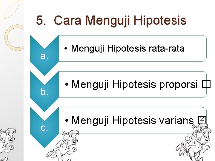 5. Cara Menguji Hipotesis a. b. c. • Menguji Hipotesis rata-rata • Menguji Hipotesis