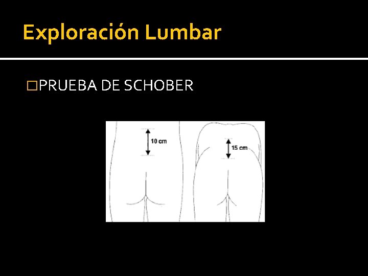 Exploración Lumbar �PRUEBA DE SCHOBER Exploración Lumbar �PRUEBA DE SCHOBER