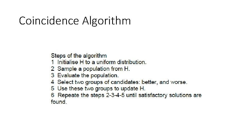 Coincidence Algorithm 