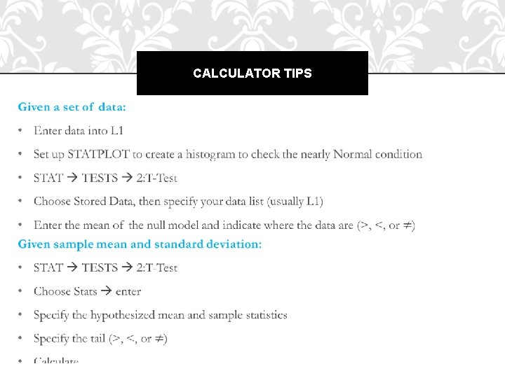 CALCULATOR TIPS 