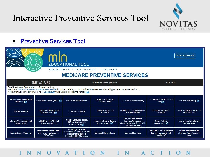 Interactive Preventive Services Tool § Preventive Services Tool 
