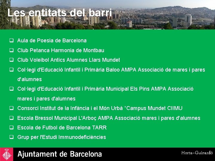 Les entitats del barri q Aula de Poesia de Barcelona q Club Petanca Harmonia