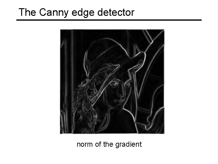 The Canny edge detector norm of the gradient 