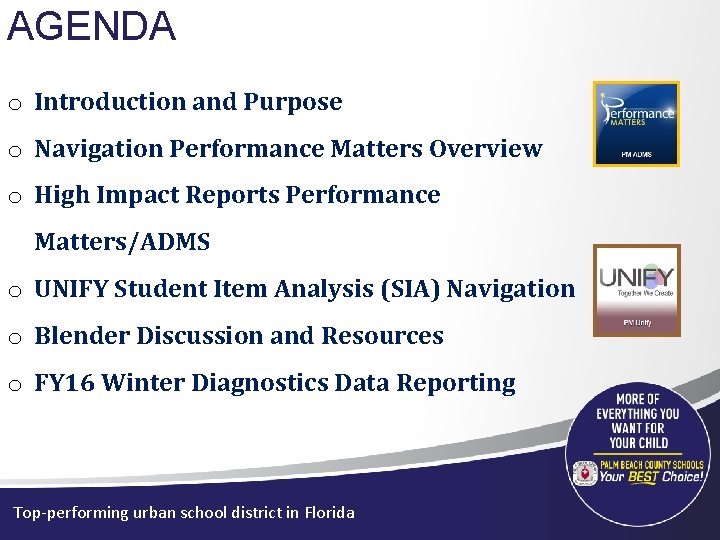 AGENDA o Introduction and Purpose o Navigation Performance Matters Overview o High Impact Reports